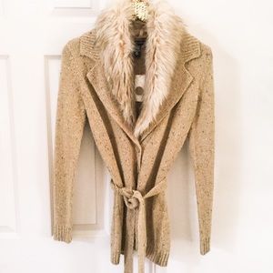 NY&CO FAUX FUR COLLAR CARDIGAN⭐️